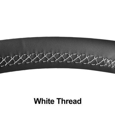 WHITE THREADBLACK PU SZTUCZNE DE CUERO RUEDAS VOLANTE PARA MERCEDES GASOLINA CL  