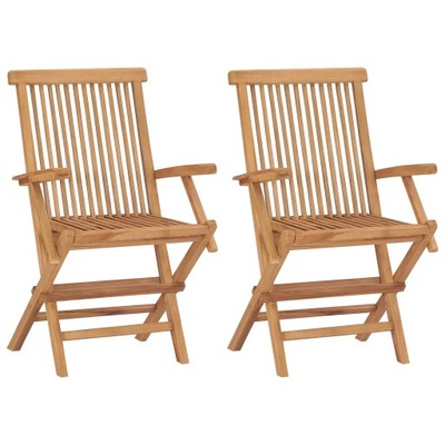 Składane krzesła ogrodowe, 2 szt., lite drewno tek