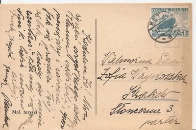 KĘTY -kartka pocztowa -obieg 1937