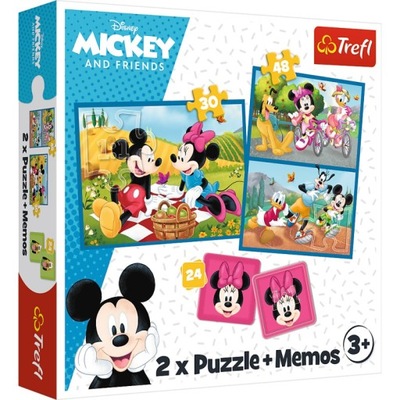 TREFL 93344 Puzzle 2w1 MEMOS Poznaj bohaterów Disney