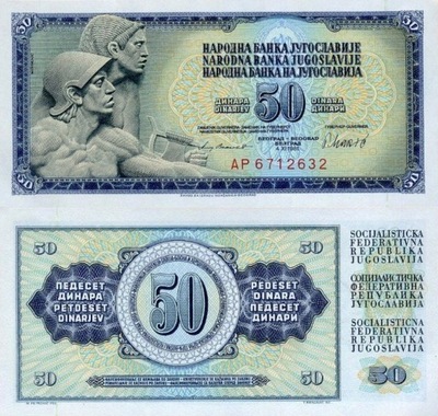 # JUGOSŁAWIA - 50 DINARÓW - 1981 - P-89b - UNC