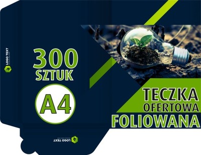 TECZKA foliowana A4 z NADRUKIEM 300 sztuk