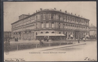 WARSZAWA GRAND HOTEL 1901 ROK KARTA POCZTOWA