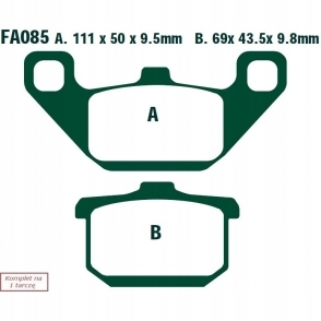 КОЛОДКИ ТОРМОЗНЫЕ EBC FA085