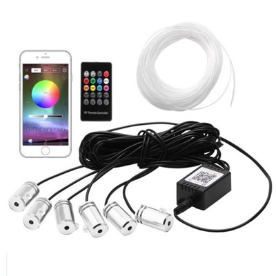 8M CABLE DE FIBRA ÓPTICA EL WIRE AMBIENT DIODO LUMINOSO LED RGB SMART APP  