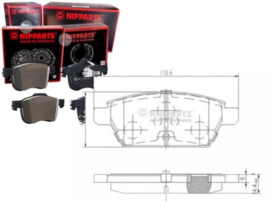 КОЛОДКИ ГАЛЬМІВНІ MAZDA 6 (GG) 2.3 NIPPARTS NIPPART