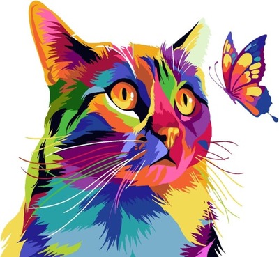 Obraz do MALOWANIA PO NUMERACH - Kolorowe Koty
