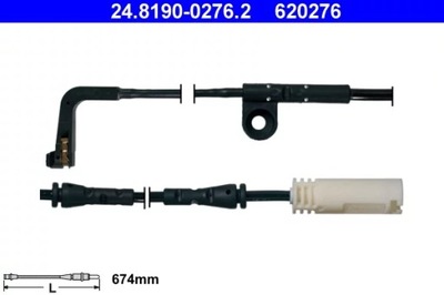 ATE 24.8190-0276.2 SENSOR ZAPATAS HAM.BMW 5 E61  