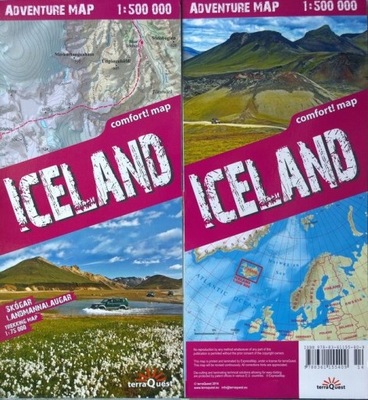 ISLANDIA ICELAND ADVENTURE TREKKING MAPA 1:500 000