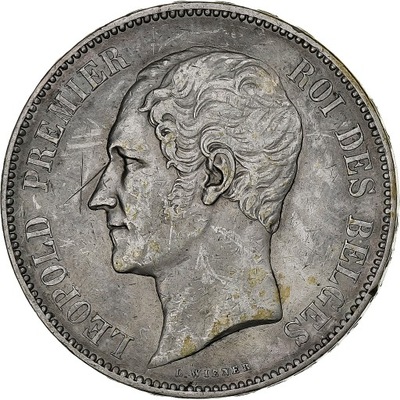Belgia, Leopold I, 5 Francs, 5 Frank, 1852, Srebro