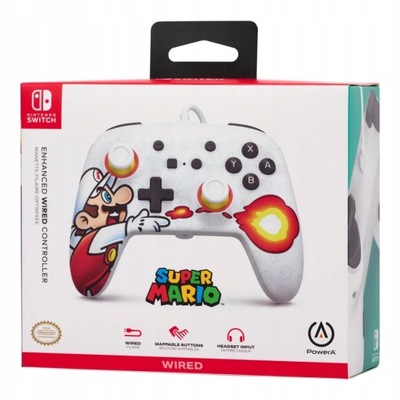 Gamepad PowerA Enhanced Fireball Mario do Nintendo Switch Przewodowy