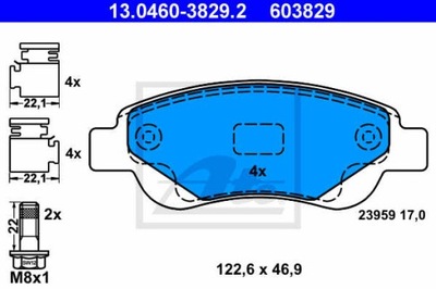 КОЛОДКИ ГАЛЬМІВНІ ПЕРЕД ATE 13.0460-3829.2