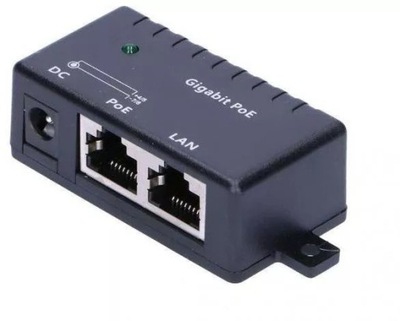 EXTRALINK gigabitowy injector adapter PoE RJ45 12V 24V 48V 1 Gbps 1 port