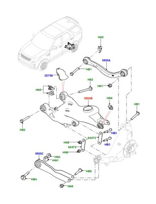 Рычаг задняя правый land rover range rover l405 discovery 5 l462 lr139495 фото №1