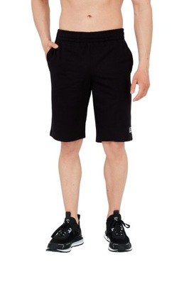EA7 Czarne shorty męskie z białym logo XL