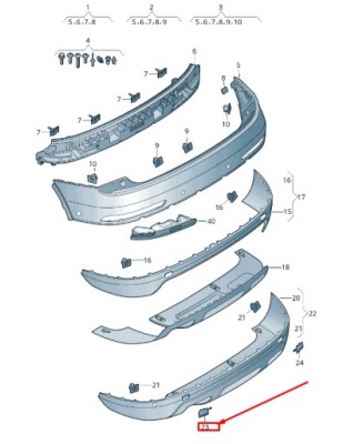 Audi q3 8u rear left бампер tow eye cover 8u0807441ggru original фото №1