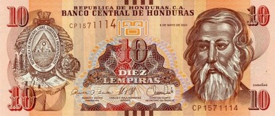 HONDURAS 10 Lempiras 2024 P-99f UNC