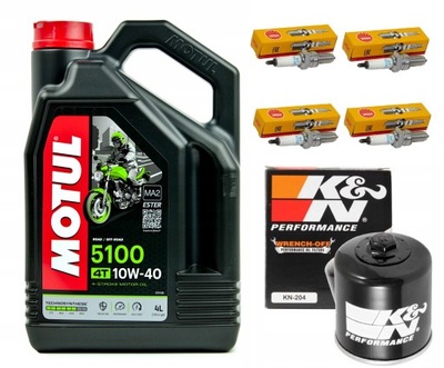 ALYVA MOTUL + FILTRAS KN-204 + ŽVAKĖS NGK CR9EK, KAWASAKI Z1000, 03-06R. 