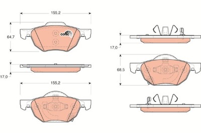 КОЛОДКИ ТОРМОЗНЫЕ - КОМПЛЕКТ COTEC GDB3355