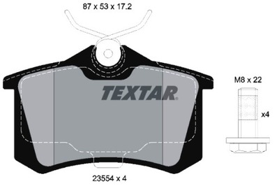 TEXTAR ZAPATAS DE FRENADO PARTE TRASERA DS DS 3 DS 4 AUDI A1 A1 ALLSTREET A1 CITY  