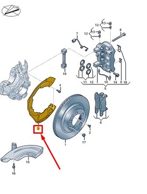 Audi e-tron gt rear left brake disc protection 971615611e фото №1