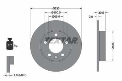 2X ДИСК ТОРМОЗНОЙ VW ЗАД GOLF 4 97- 92082503