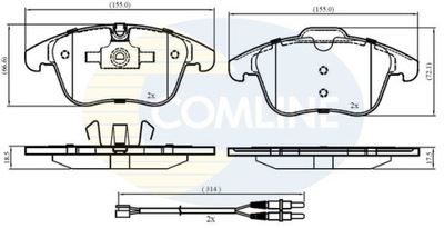 КОЛОДКИ ТОРМОЗНЫЕ COMLINE /+CZ/ (ODP.GDB1818) PSA C5 08-