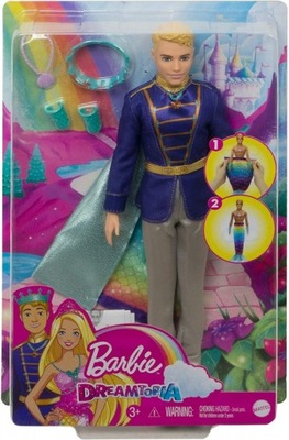 *Barbie Dreamtopia Książe Ken syrenia przemiana Mattel GTF91