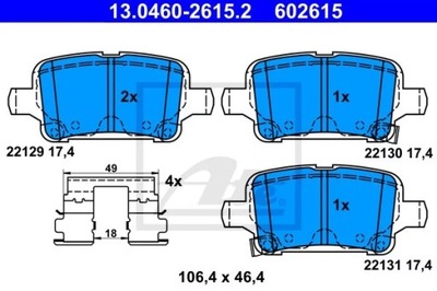 ZAPATAS HAM.TYL OPEL ASTRA K 15- 13.0460-2615.2/ATE  