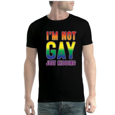 Gej LGBT T-shirt Męski Czerń XL