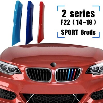 3PCS ABS PARA BMW F22 F45 F23 F46 F44 SERIES 2 CAR RACING GRILLE STRI~51450  