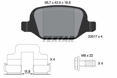 TEXTAR 2351703 КОЛОДКИ ТОРМОЗНЫЕ