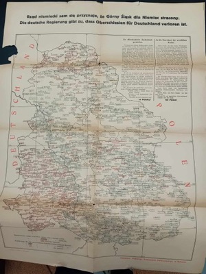 Mapa plebiscytowa Górnego Śląska lata 20 Bytom