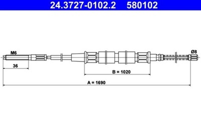 ТРОС ТОРМОЗА РУЧНОГО VW ЗАД GOLF/JETTA/SCIROCCO 76-93 LEWY/PRAWY 24.3727-