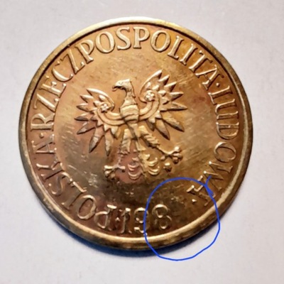 5 ZŁ. 1984 rok, piękna, destrukt, niedobity stempel.