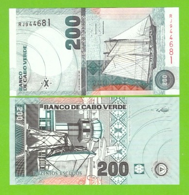 REPUBLIKA ZIELONEGO PRZYLĄDKA CAPE VERDE 200 ESCUDOS 2005 P-68 UNC