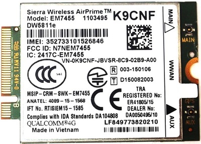 Modem WWAN LTE Sierra Wireless DW5811e do laptopów Dell