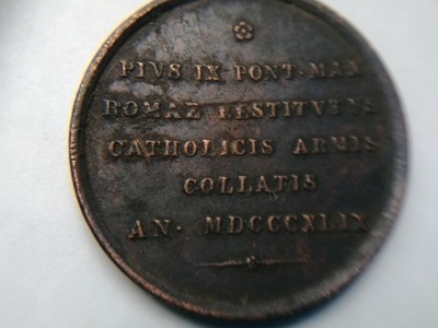 medal Watykan Pius IX pontyfikat 1878r braz orygin