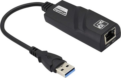 ADAPTER USB 3.0 MĘSKI NA ŻEŃSKI RJ45 GIGABIT ETHERNET OBSŁUGUJE 1000 MBPS