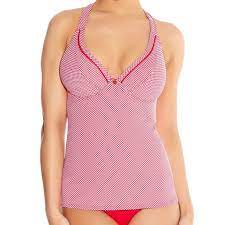 E Freya Resort Halter Tankini Top Red 3773 36D 80D