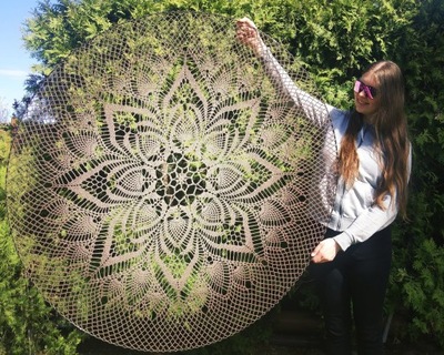 Mandala łapacz snów 140cm handmade szydełko