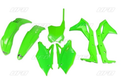 PLASTIKAS KAWASAKI KXF 250 2017 KOMPLEKTAS NEONOWY ŽALIAS UFO 