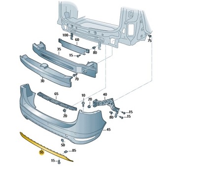 Спойлер бампера задняя seat alhambra sharan фото №1