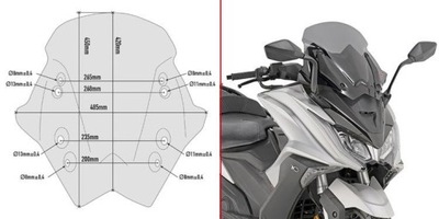 GIVI STIKLAS D6110S DŪMINĖ 42X48,5CM KYMCO AK 550 