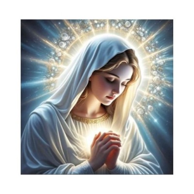 Haft Diamentowy 5D Mozaika MODLĄCA SIĘ MATKA BOSKA MARYJA W BLASKU