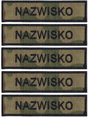 IMIENNIK nazwisko wojskowe naszywka na mundur WZ2010 US-22 na rzep x5 szt.