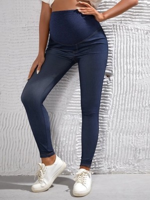 SHEIN LEGGINSY IMITACJA JEANSU (M)