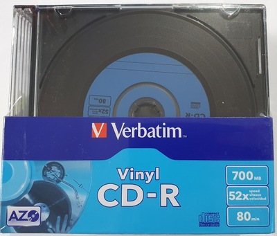 VERBATIM Vinyl płyty CD-R 10szt 700MB 52x 80min AZO