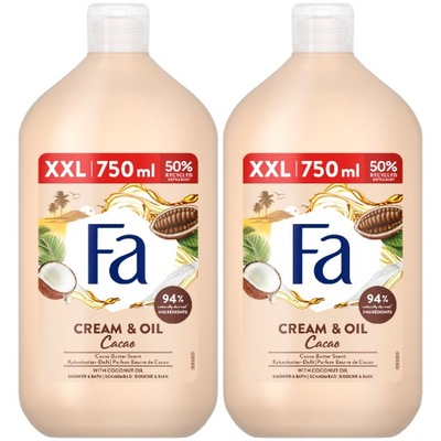 FA Cream Oil Cacao Żel pod prysznic 2x 750ml