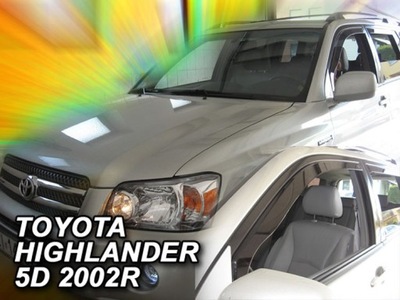 SIDE-WINDOW DEFLECTORS HEKO TOYOTA HIGHLANDER 5D 2001-2007 4 PIECES  